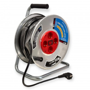 Flinke/Hitman 50m kábeldob – 3x2,5mm hosszabbító, 4 aljzattal és biztonsági kapcsolóval masszív kivitel (BBD) - Image 4