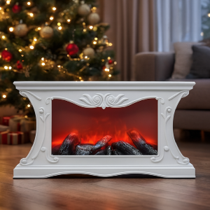 LED dekoratív díszkandalló lángeffekttel – valósághű lánghatású hangulatfény, 22×40cm -fehér SP-90 (BBD) - 3. kép