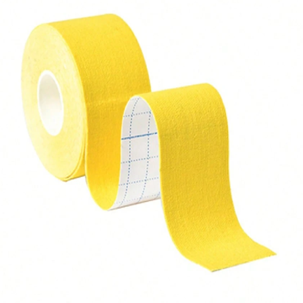 Kineziológiai tapasz – 5 cm × 5 m izom- és ízülettámasztó sport szalag fájdalomcsillapításhoz és regenerációhoz – sárga (BLLV)3