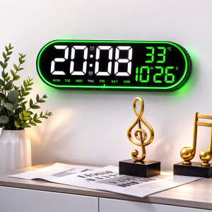 Digitális LED falióra GH8021 – nagy kijelzős, távirányítós elektronikus óra, modern design (BBD) - Image 3