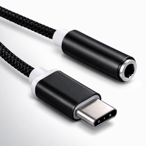 Kouvolsen USB-C – 3,5 mm jack adapter – audio átalakító fejhallgatóhoz, fekete (BBD) - 4. kép