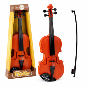 LittleMaestro gyerek játék hegedű vonóval – 4 húros klasszikus játék hangszer gyerekeknek 42 cm (BBJ) - 5. kép