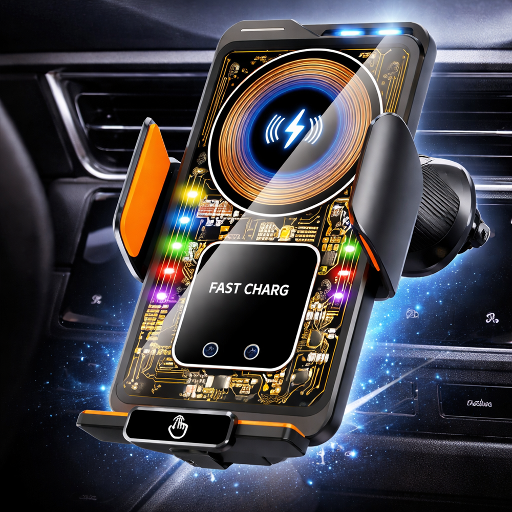 MagCharge Pro mágneses autós telefontartó gyorstöltéssel – vezeték nélküli töltő és univerzális mobil tartó adapterekkel (BBD) 3