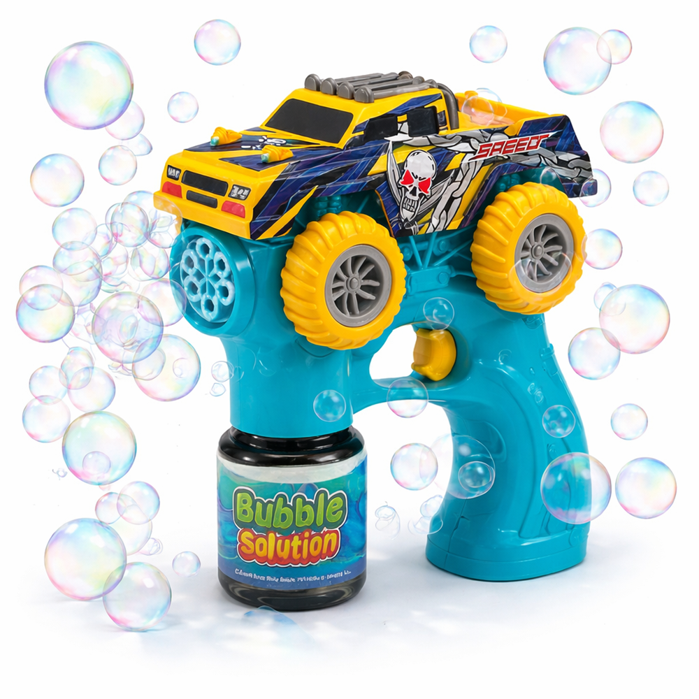 Monster truck buborékfújó pisztoly – elemes automata szappanbuborék játék gyerekeknek (BBJ) 1
