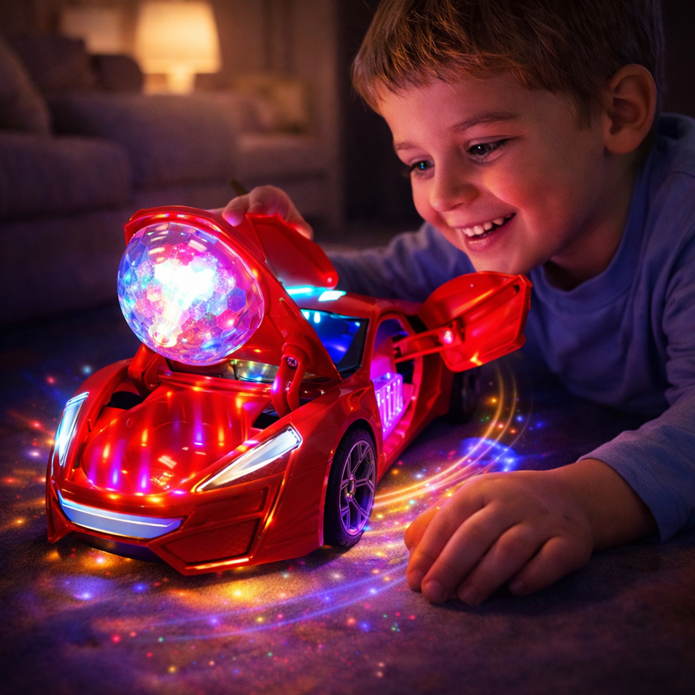 SDR 360° forgó versenyautó – LED-es világító kaszkadőr autó gyerekeknek, fénnyel és hanggal (BBJ) 2