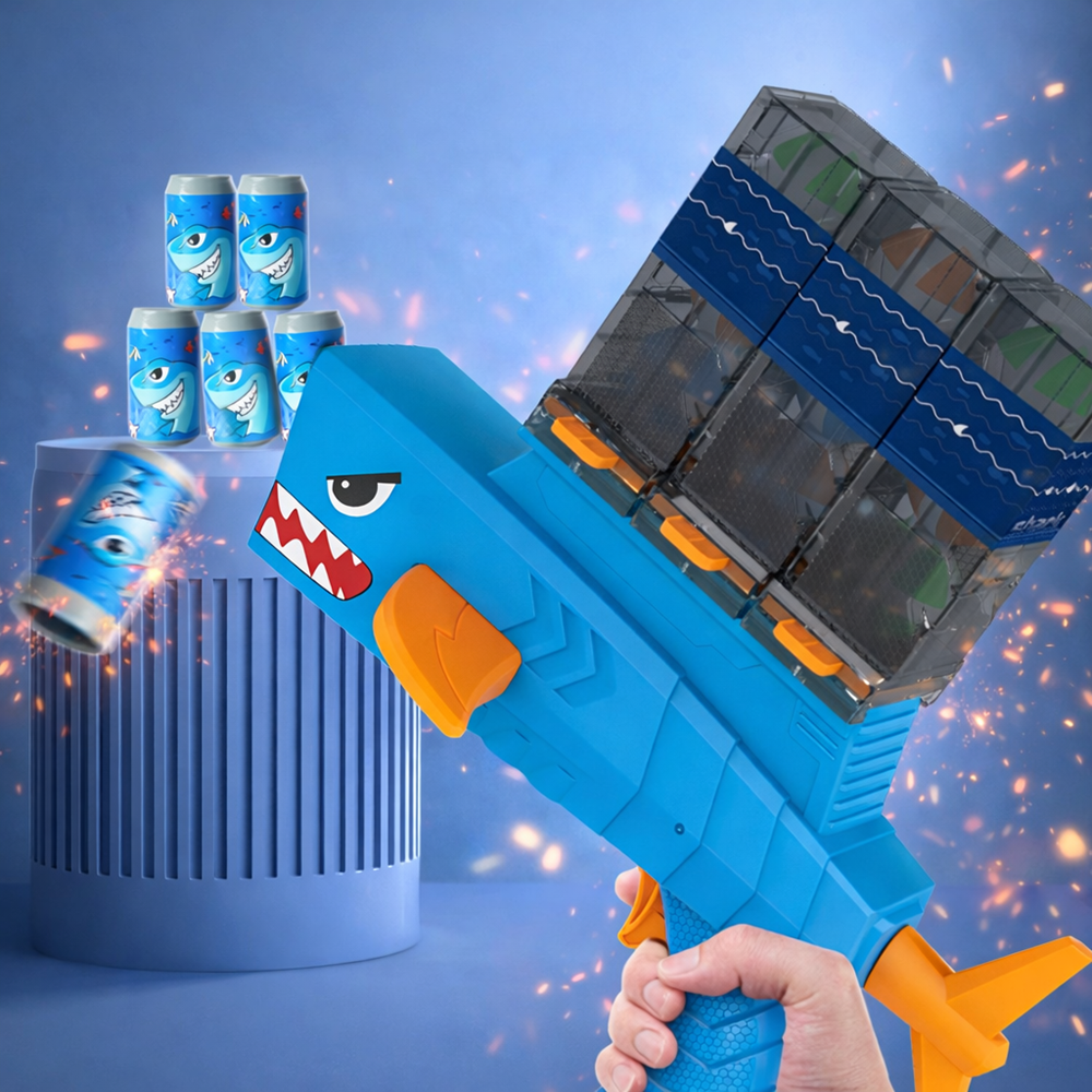 SharkRiot Shark Attack cápás labdakilövő játékpisztoly – labdás kilövő játék gyerekeknek 30×28×16 cm (BBJ) 4