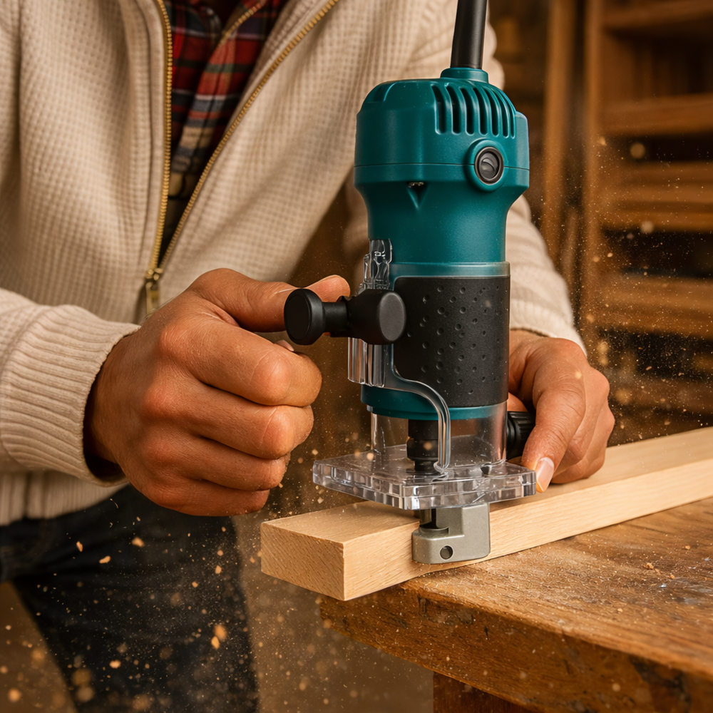 THO M-6008 elektromos kézi marógép – faipari felsőmaró, precíz élmaró és horonymaró (FX) 2