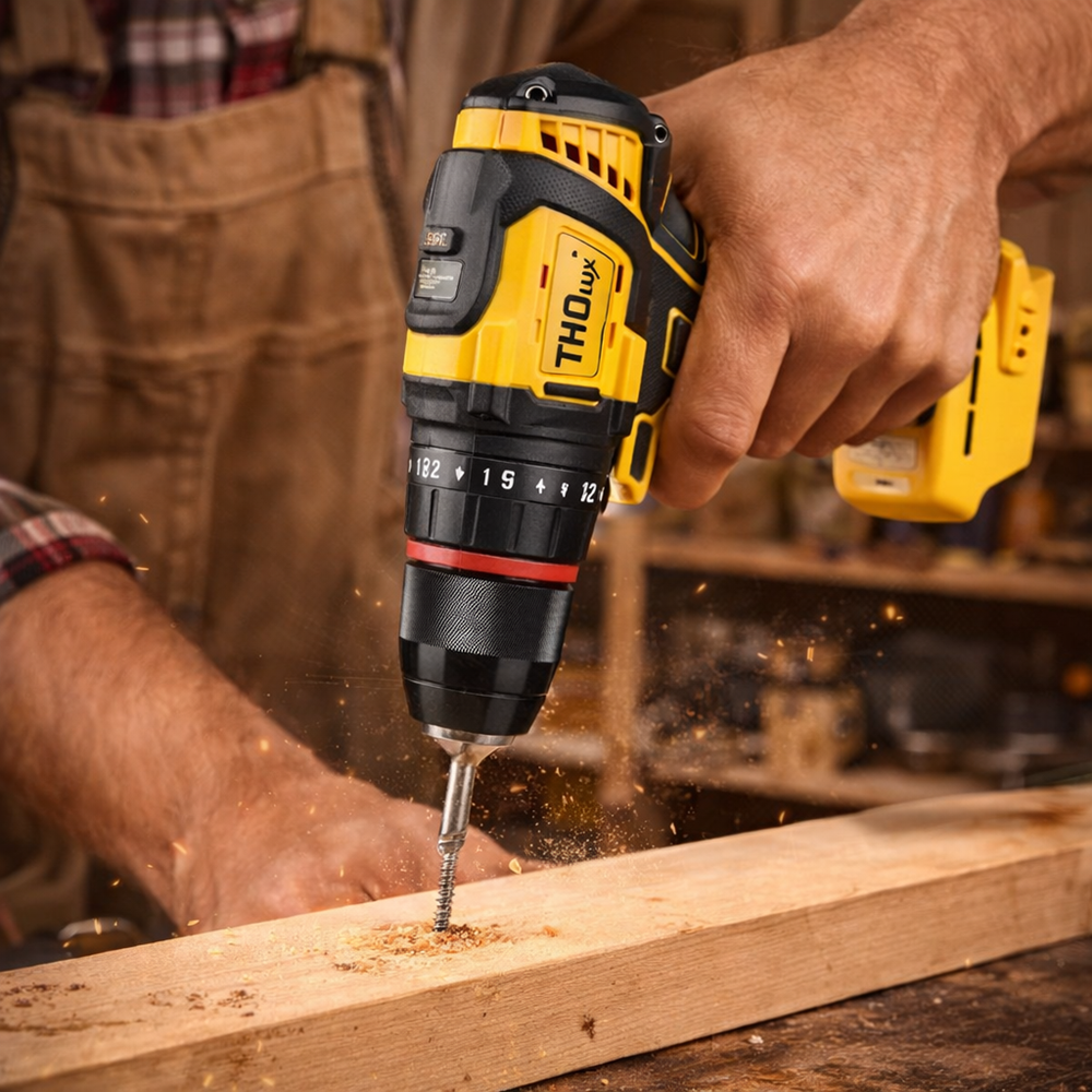 THO M-9145 akkus ütvefúró csavarozó – vezeték nélküli fúró-csavarozó ütvefúró funkcióval (FX) 3