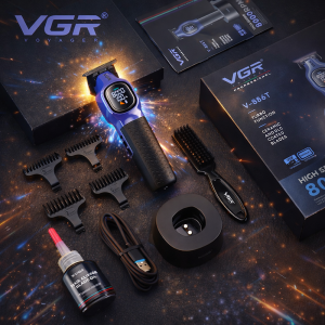 VGR V-886T professzionális akkus hajvágó és szakállvágó – digitális kijelzős vezeték nélküli hajnyíró precíz haj- és szakállvágáshoz (BBD) - 3. kép