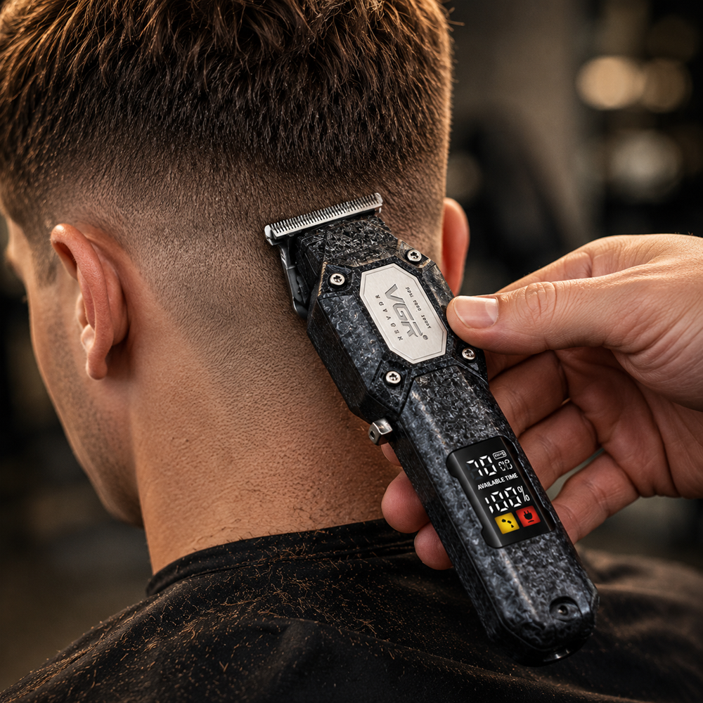 VGR V-900B Akkumulátoros hajnyíró és szakállvágó trimmer – professzionális, vezeték nélküli, precíziós vágás (BBD) 3 (3)