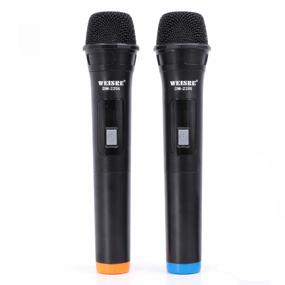 WEISRE DM-2206 vezeték nélküli mikrofon szett – 2 db karaoke mikrofon, jack vevővel, tiszta hangzás (BBD) 1