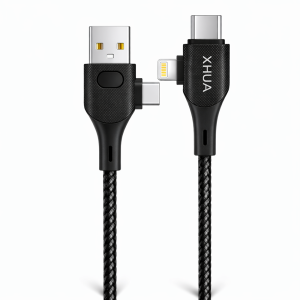 XHUA X162 4 az 1-ben gyorstöltő adatkábel – USB töltőkábel Lightning, Type-C és Micro USB csatlakozókkal (BBD) - 3. kép