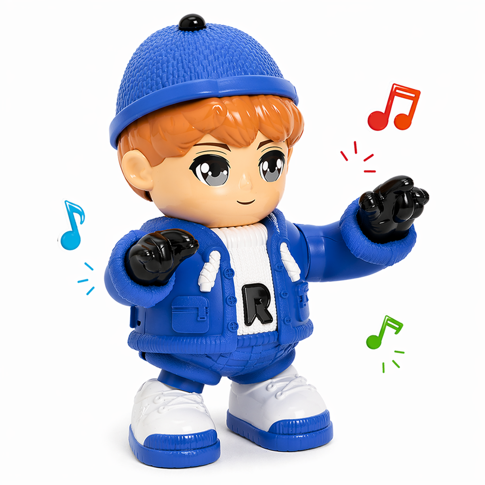 DanceBoy zenélő és táncoló kisfiú figura – interaktív mozgó játék gyerekeknek hang- és fényhatásokkal (BBJ) 1