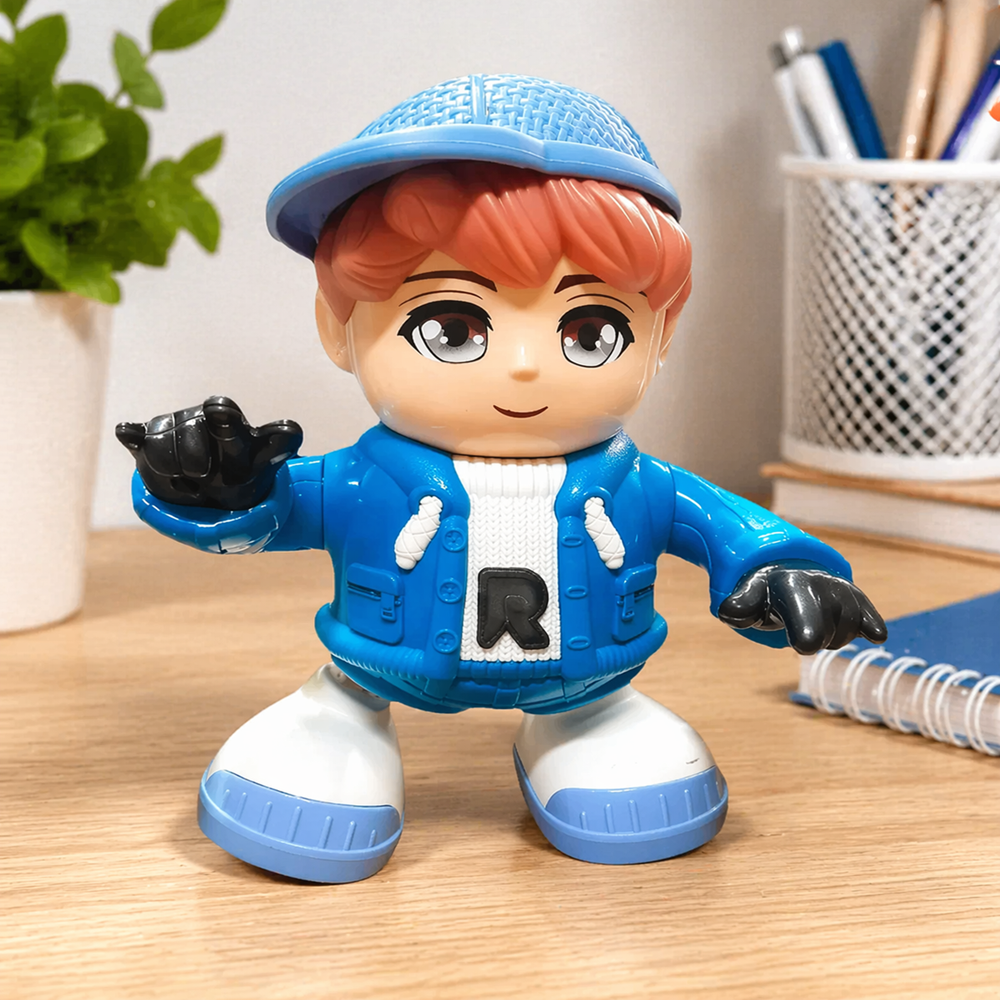 DanceBoy zenélő és táncoló kisfiú figura – interaktív mozgó játék gyerekeknek hang- és fényhatásokkal (BBJ) 3