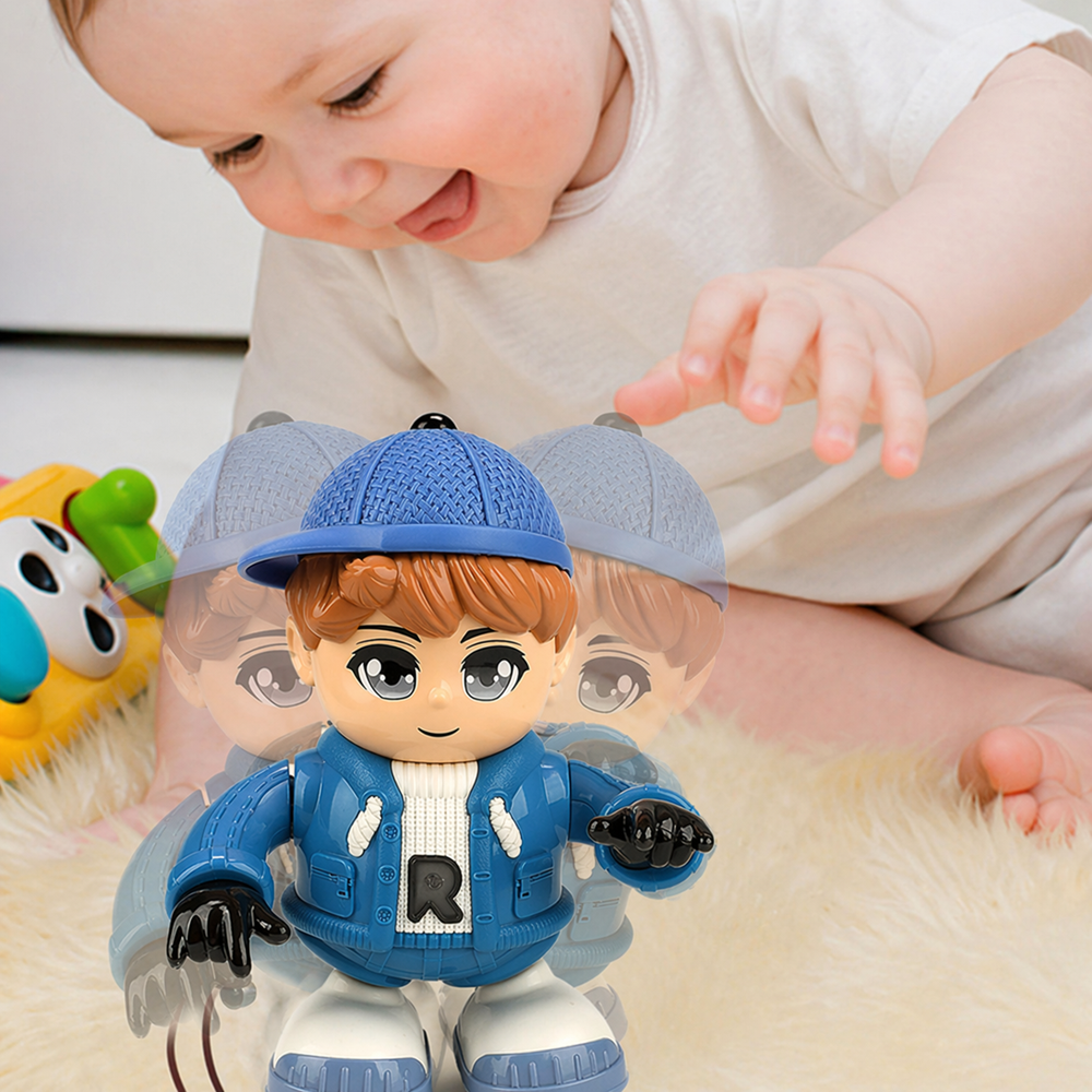 DanceBoy zenélő és táncoló kisfiú figura – interaktív mozgó játék gyerekeknek hang- és fényhatásokkal (BBJ) 4