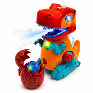 DinoSaur interaktív dinoszaurusz játék – vízgőzzel, tojással, fény- és hanghatásokkal gyerekeknek (BBJ)