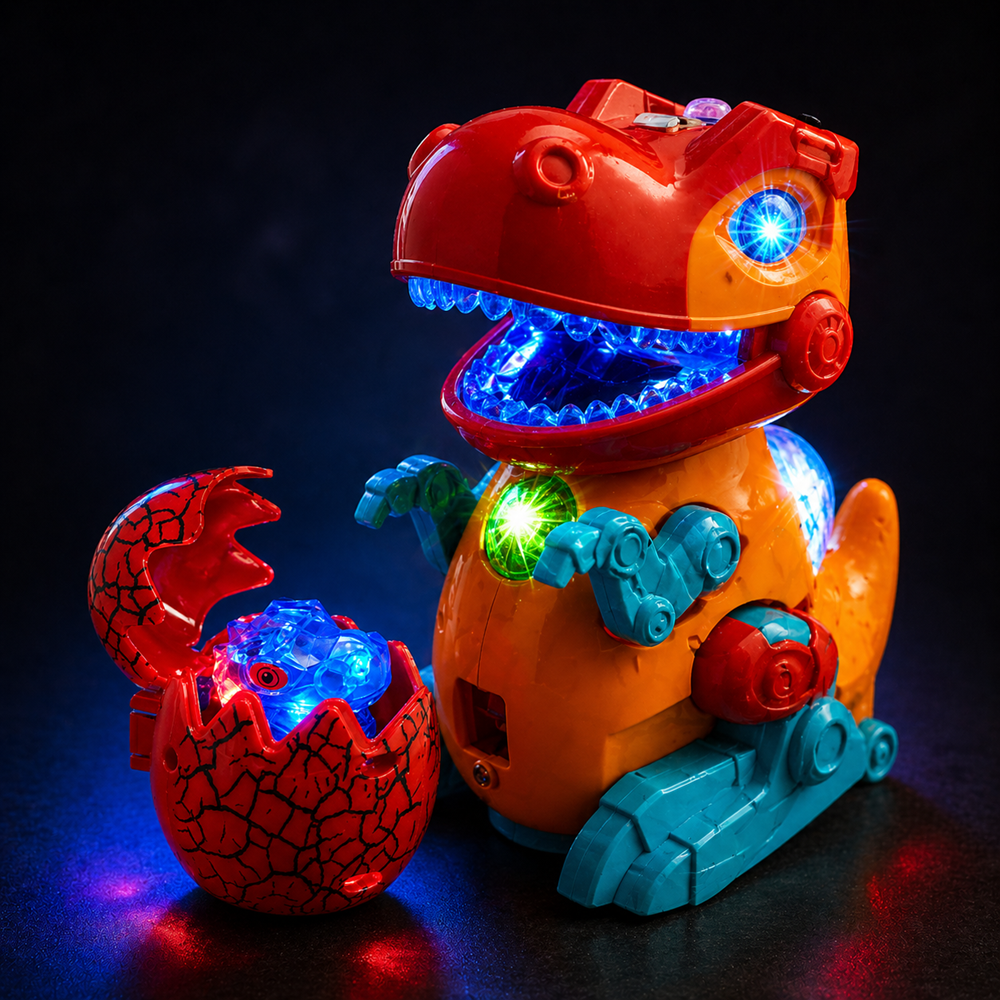 DinoSaur interaktív dinoszaurusz játék – vízgőzzel, tojással, fény- és hanghatásokkal gyerekeknek (BBJ) 5