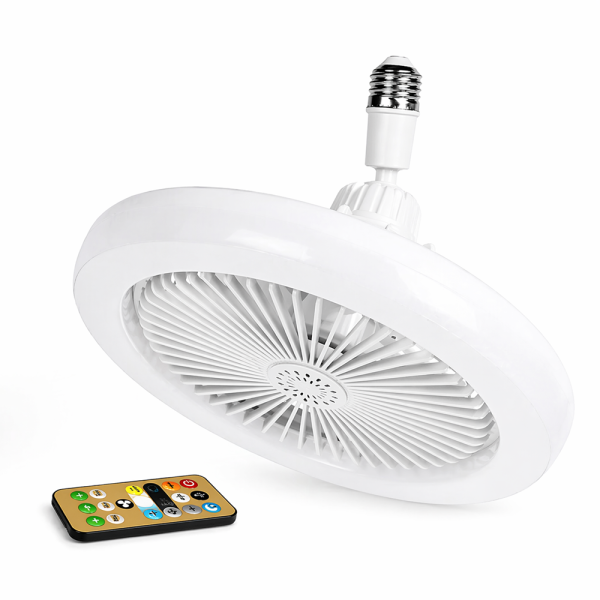 E27 LED ventilátoros lámpa távirányítóval – ultra csendes, szabályozható mennyezeti ventilátor lámpa fehér (BBD)
