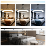 E27 LED ventilátoros lámpa távirányítóval – ultra csendes, szabályozható mennyezeti ventilátor lámpa fehér (BBD)