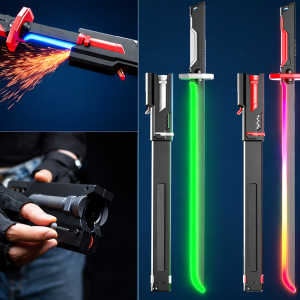 Flint Battle Blade LED katana kard – füst- és szikraeffektes világító játék kard, hanghatással (BBJ) - 5. kép