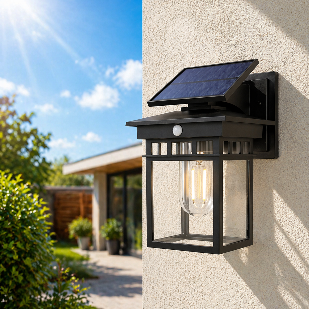 Haoerliang HEL-866 antik stílusú napelemes fali lámpa – vintage kültéri LED lámpa IP65 vízálló kivitelben (BBD) 4