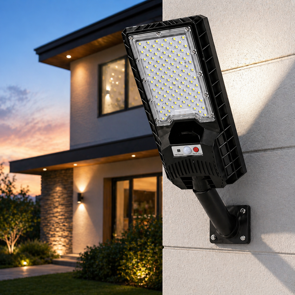 Hayami KL25-282A 400W napelemes utcai LED lámpa – távirányítós kültéri solar világítás IP65 védelemmel (BBD) 2