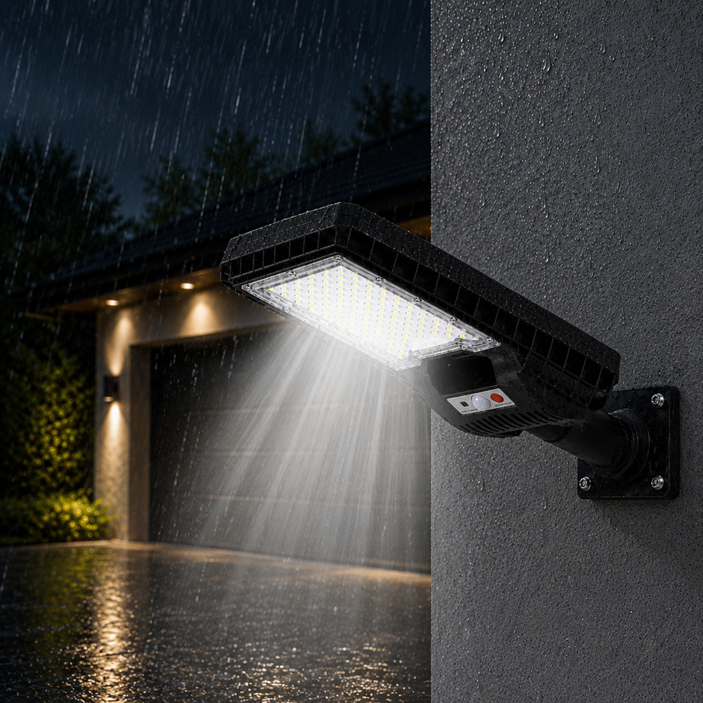 Hayami KL25-282A 400W napelemes utcai LED lámpa – távirányítós kültéri solar világítás IP65 védelemmel (BBD)5