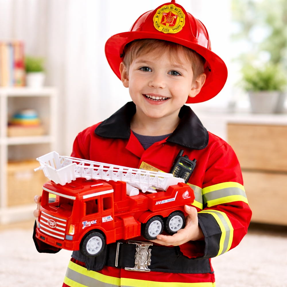 IgniTruck szirénázó és világító tűzoltó autó játék – 6 kerekű mentő jármű hang- és fényhatásokkal gyerekeknek (BBJ) 2