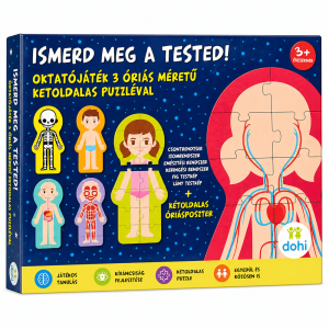 Ismerd meg a tested - Készségfejlesztő oktató játék, óriás méretű kétoldalas puzzleval (BBMJ)