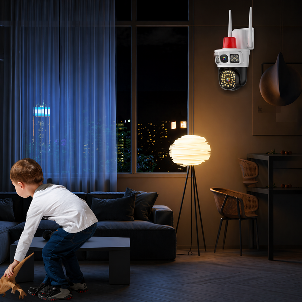 LunariSo WiFi + 4G okos biztonsági kamera szirénával – 360° forgatható IP kamera emberérzékeléssel, kétirányú hanggal és mobilos vezérléssel (BBL) 2