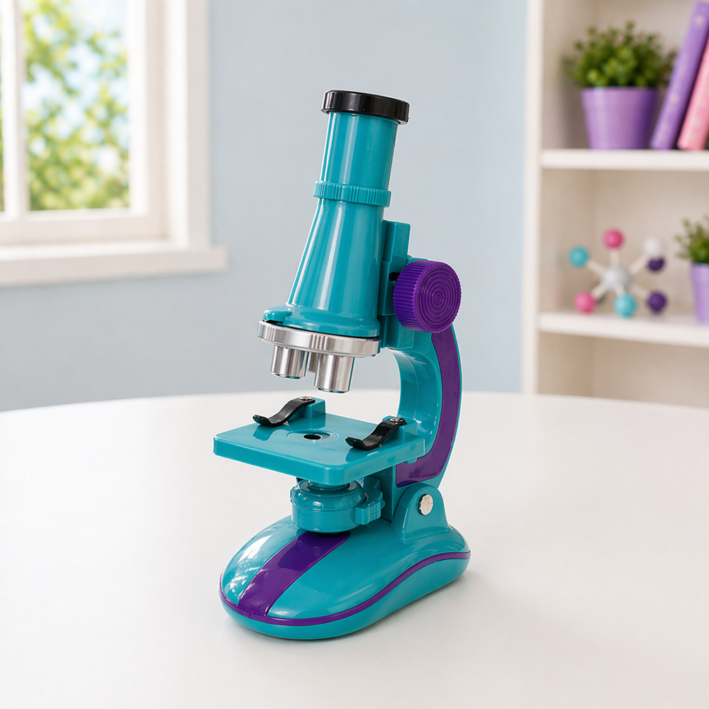 Mikroszkóp készlet kísérleti naplóval – oktató tudományos játék gyerekeknek, türkiz (BBMJ) 4 (2)