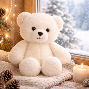 PiheMackó fehér plüss maci – puha, ölelhető teddy mackó gyerekeknek és ajándéknak (BBJ) - Image 5