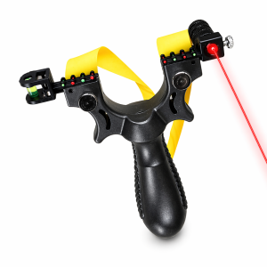 Professzionális csúzli lézeres célzóval – alumínium vadász csúzli latex gumival és bőrzsebbel (BBL) - Image 7