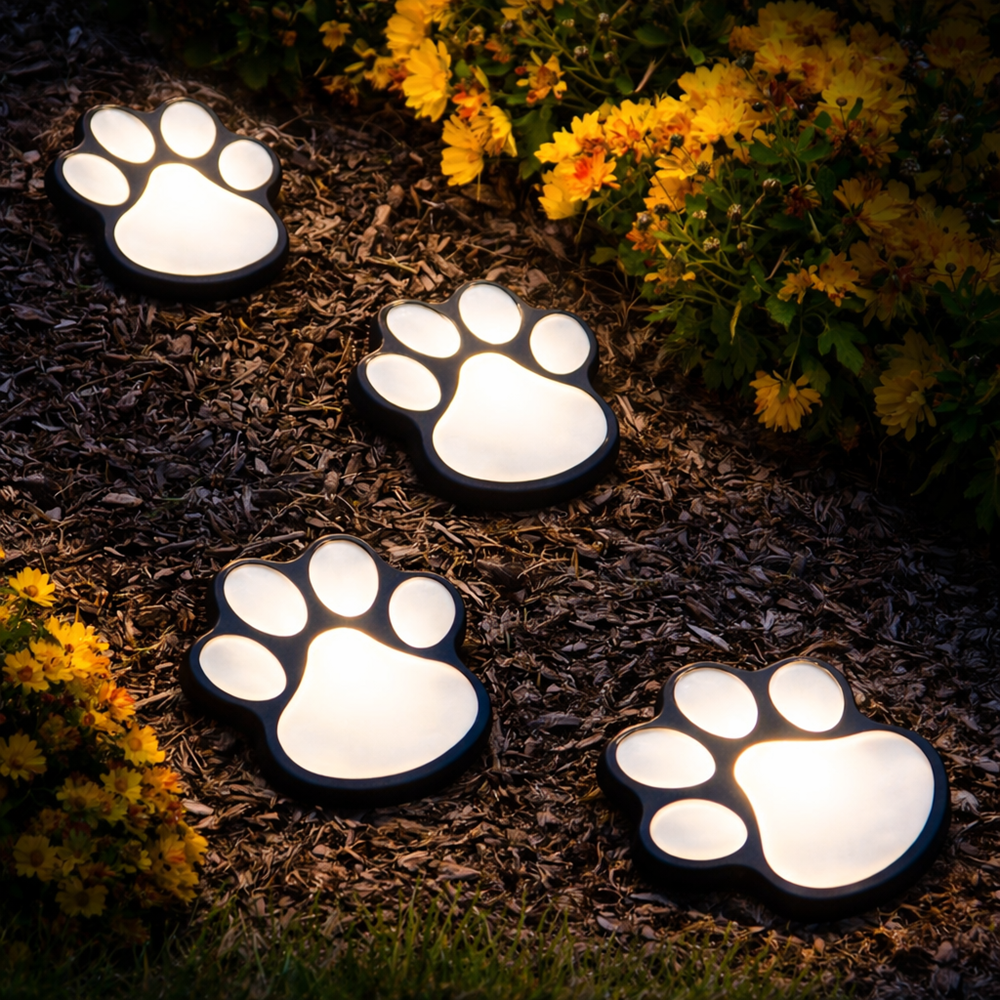 SolarPaw napelemes mancs mintás LED kerti dekor lámpa szett 3 db kültéri díszvilágítás (BBD) 2