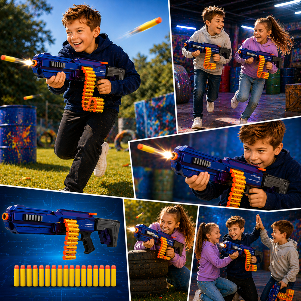 Tapadókorongos játék puska 24 lövedékkel – biztonságos gyerek fegyver játék 62 cm (BBJ) 5