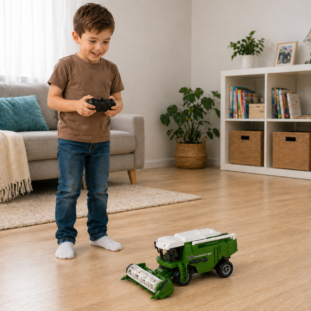 TerményKirály RC T5 távirányítós zöld kombájn – arató-cséplő munkagép játék gyerekeknek (BBJ) 3 (2)