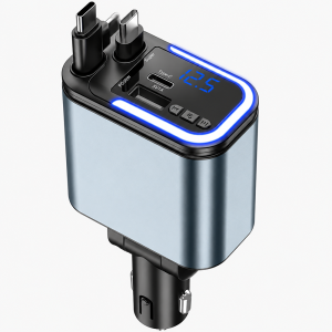 180W 5 az 1-ben LED-es autós gyorstöltő adapter – PD3.0 Type-C és USB szivargyújtós töltő telefonhoz (BBD) - 8. kép