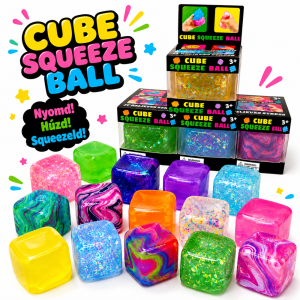 Cube Squeeze Ball squishy stresszlabda – nyomkodható érzékszervi fidget játék (BBE) - 9. kép