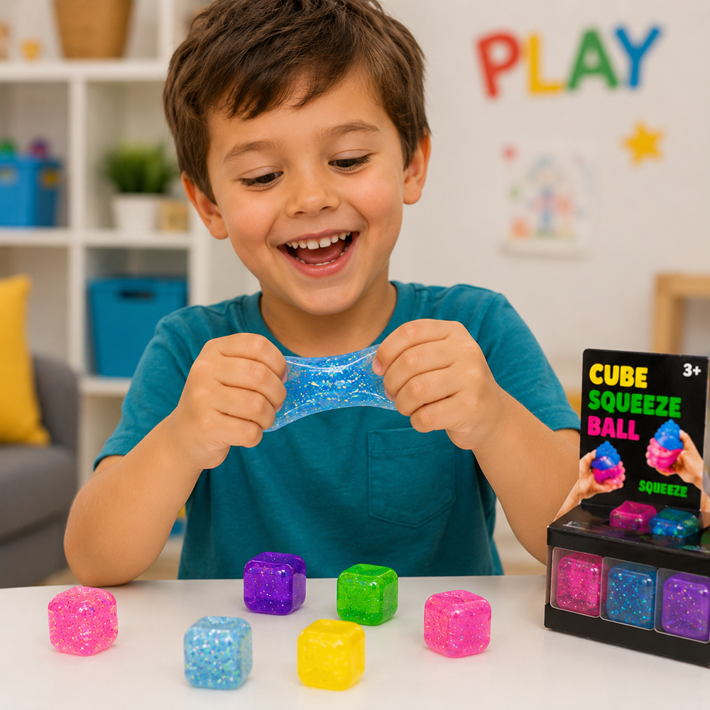 Cube Squeeze Ball squishy stresszlabda – nyomkodható érzékszervi fidget játék (BBE) 3