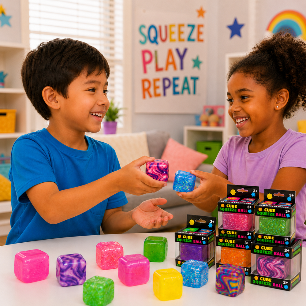 Cube Squeeze Ball squishy stresszlabda – nyomkodható érzékszervi fidget játék (BBE) 5