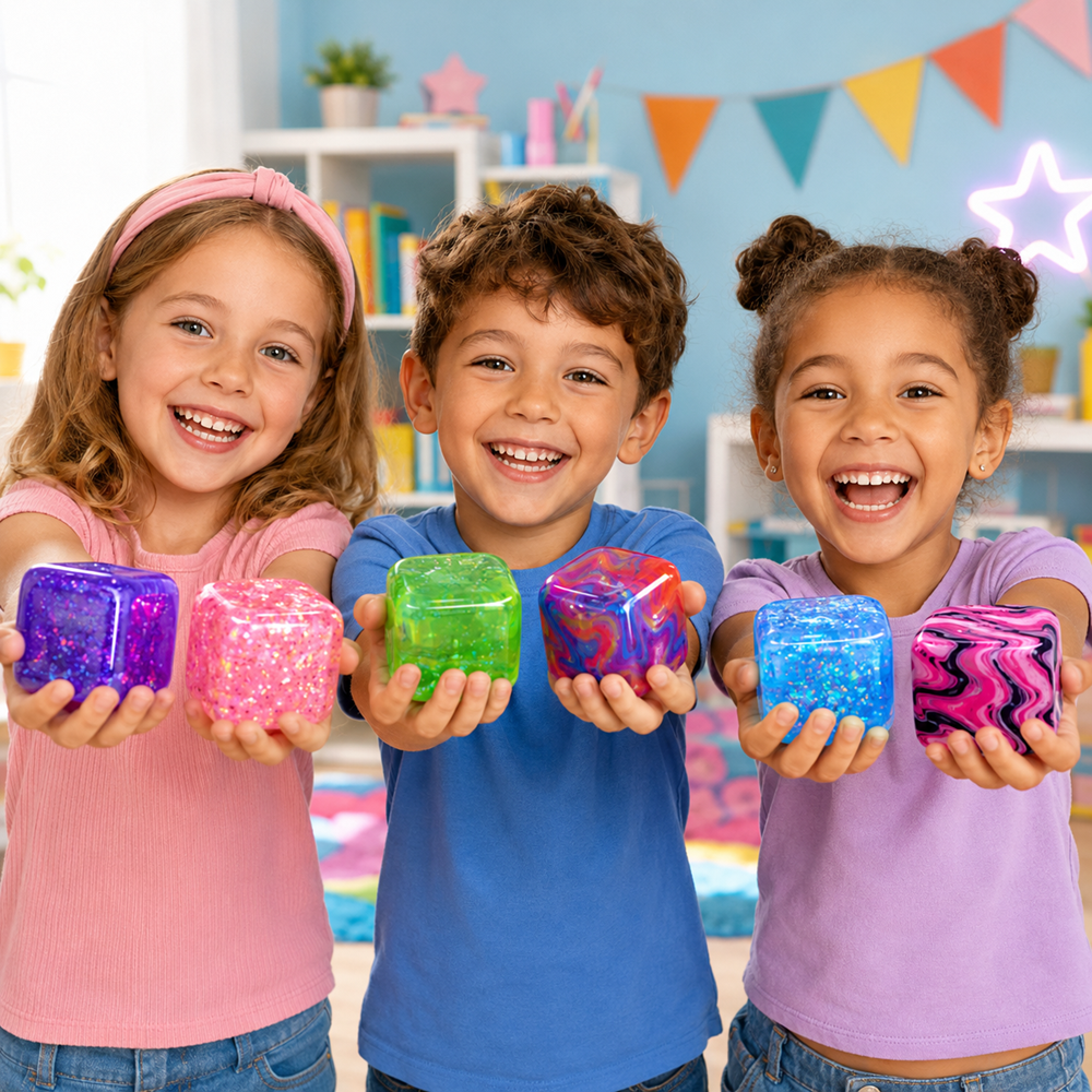 Cube Squeeze Ball squishy stresszlabda – nyomkodható érzékszervi fidget játék (BBE) 7