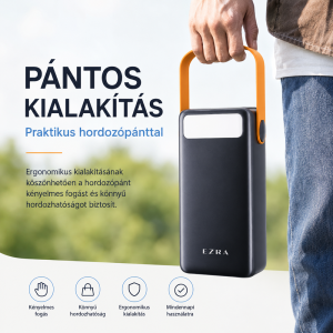 EZRA PR138 powerbank 40000mAh – nagy kapacitású hordozható gyorstöltő LED lámpával és Type-C csatlakozóval (THM) - 4. kép