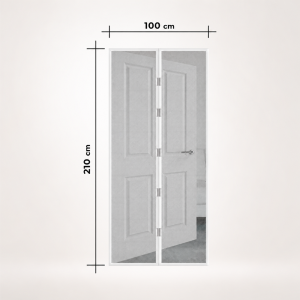 Fehér mágneses szúnyogháló ajtóra 100×210 cm – automata záródású rovarháló függöny (GL-11398WH) - 4. kép