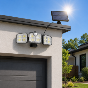 HAYAMI KL25-175A napelemes LED lámpa 138 SMD LED-del – mozgásérzékelős kültéri világítás távirányítóval (BBD) - 3. kép