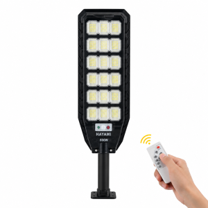 HAYAMI KL25-287 napelemes LED utcai lámpa 600W – IP65 kültéri szolár udvari világítás távirányítóval (BBD) - 4. kép