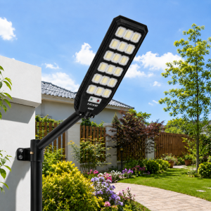 HAYAMI KL25-287 napelemes LED utcai lámpa 600W – IP65 kültéri szolár udvari világítás távirányítóval (BBD) - 3. kép