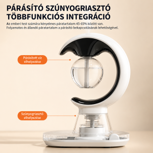 Hold alakú elektromos szúnyogirtó lámpa párásítóval és LED éjszakai fénnyel - fehér (BBM) - 4. kép