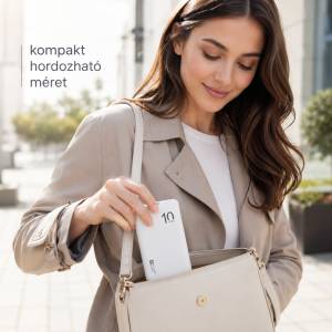 N02S powerbank 10000mAh – ultravékony hordozható külső akkumulátor telefonhoz és USB eszközökhöz (BBD) - 3. kép