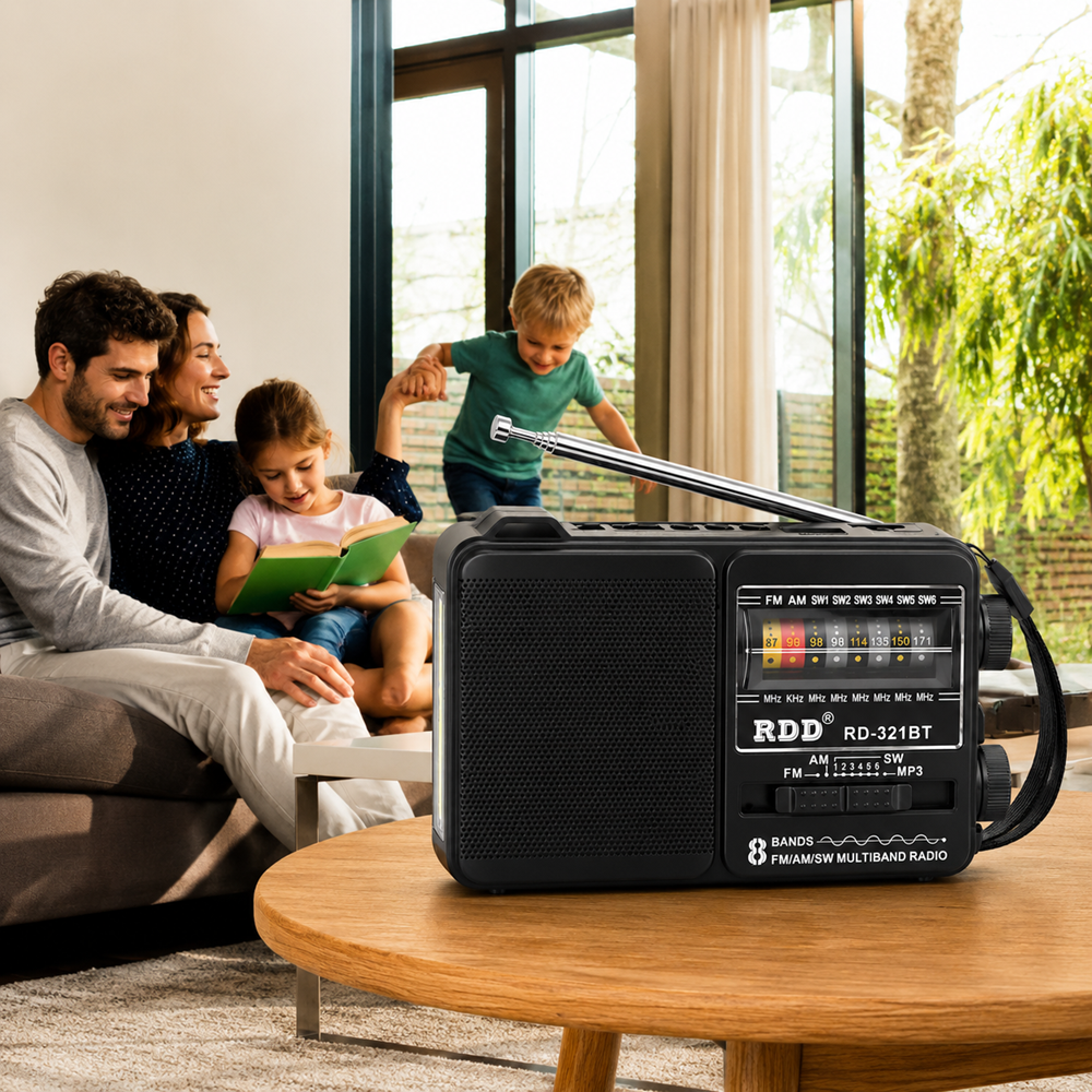 RDD hordozható Bluetooth rádió és napelemes LED hangszóró USBTF lejátszóval – RD-321BTS (BBJH) 2