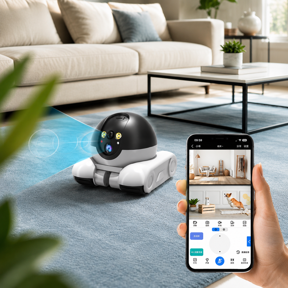 SXT-046 távirányítós megfigyelő robotkamera – WiFi FPV kamera autó éjjellátó LED világítással (BBD) 2